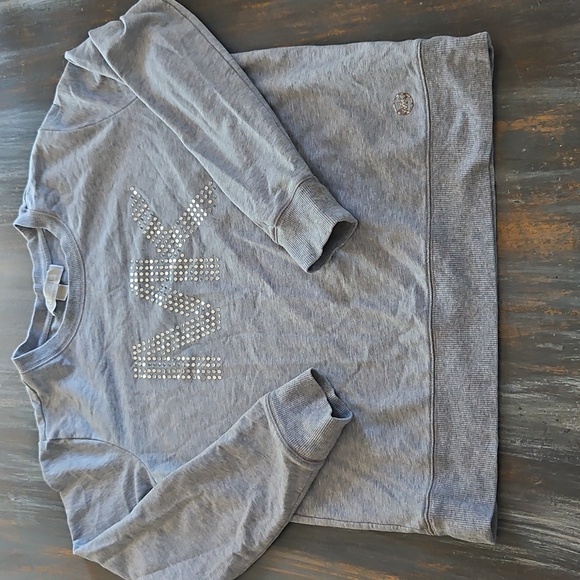 Michael Kors Small Gray Sweatshirt with Silver Studded Logo - Picture 10 of 10